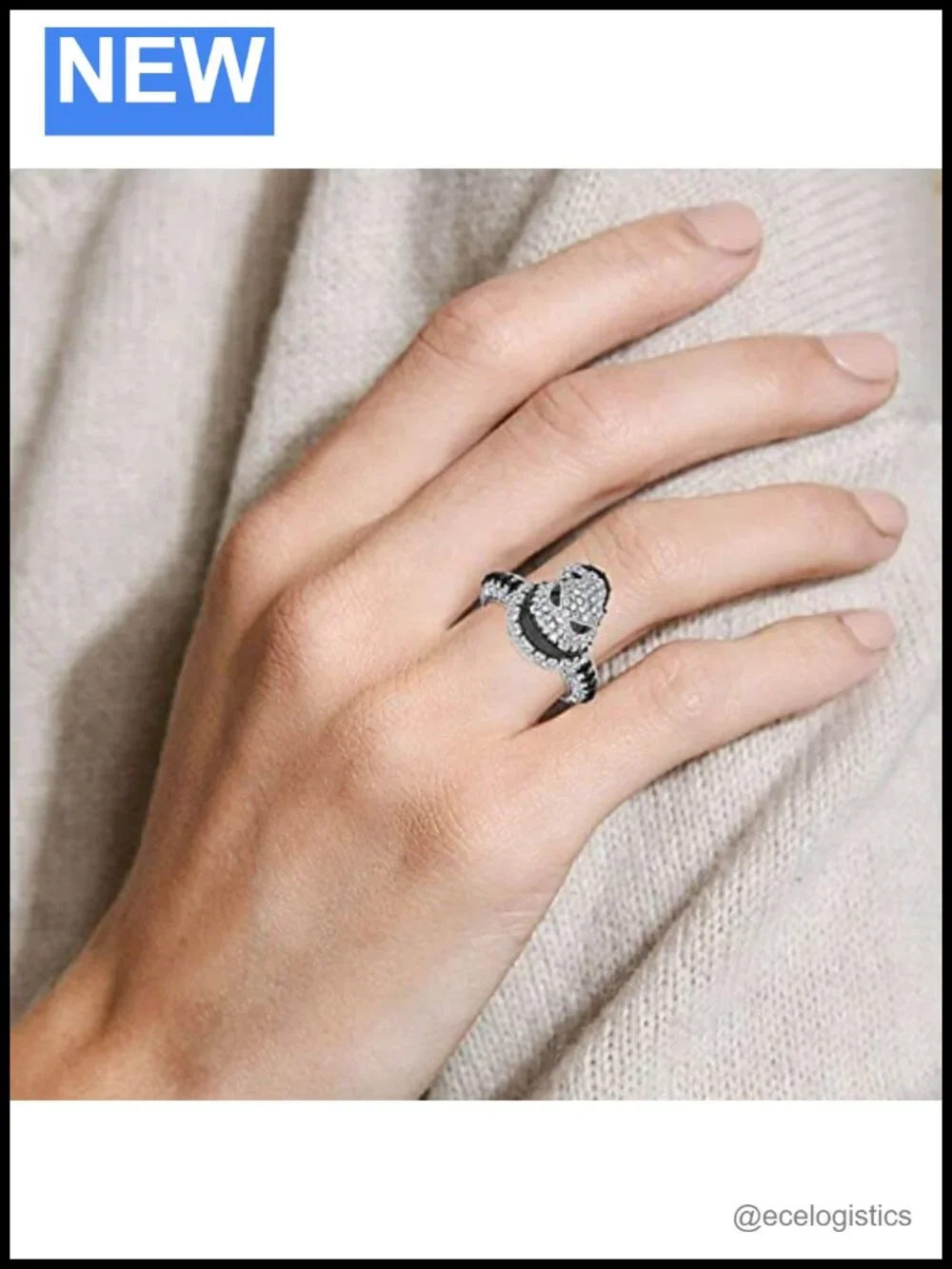 Sterling Silver Skull Ring Round Cut Skeleton Band Halloween Engagement